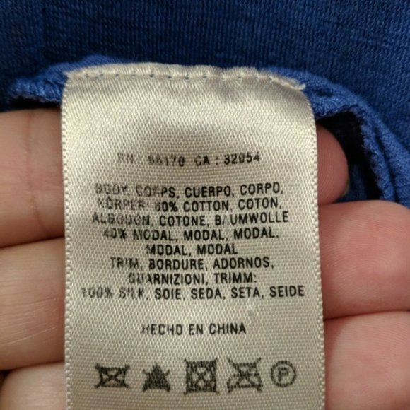 Anthropologie Blue and Cream Patterned Tank Top - Picture 7 of 8